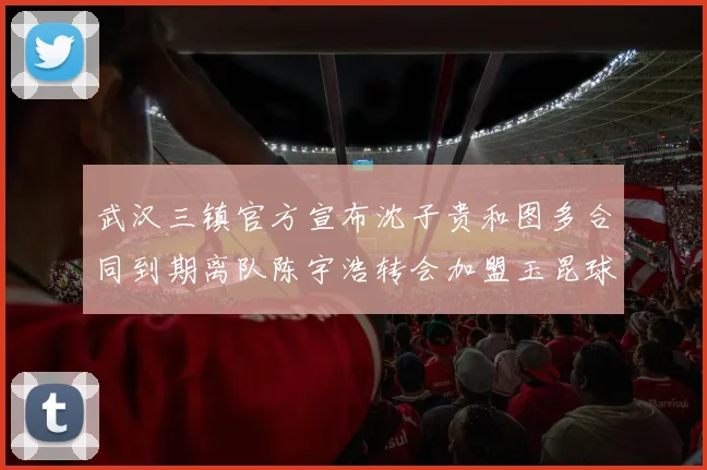 武汉三镇官方宣布沈子贵和图多合同到期离队陈宇浩转会加盟玉昆球队
